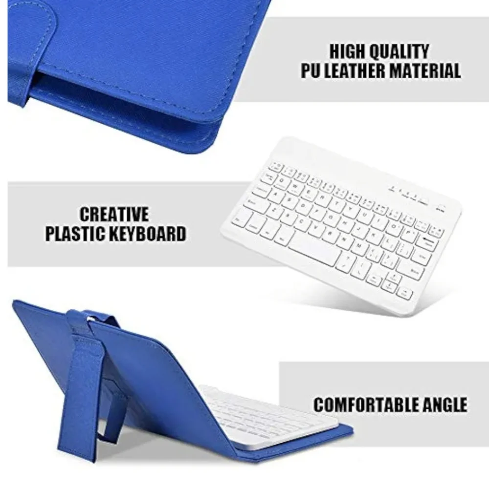 Mobile Bluetooth Wireless Keyboard PU Leather Protective Case for Smart Phones